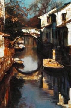 Chino Painting - Agua Pueblos Puente Gente Chino Chen Yifei